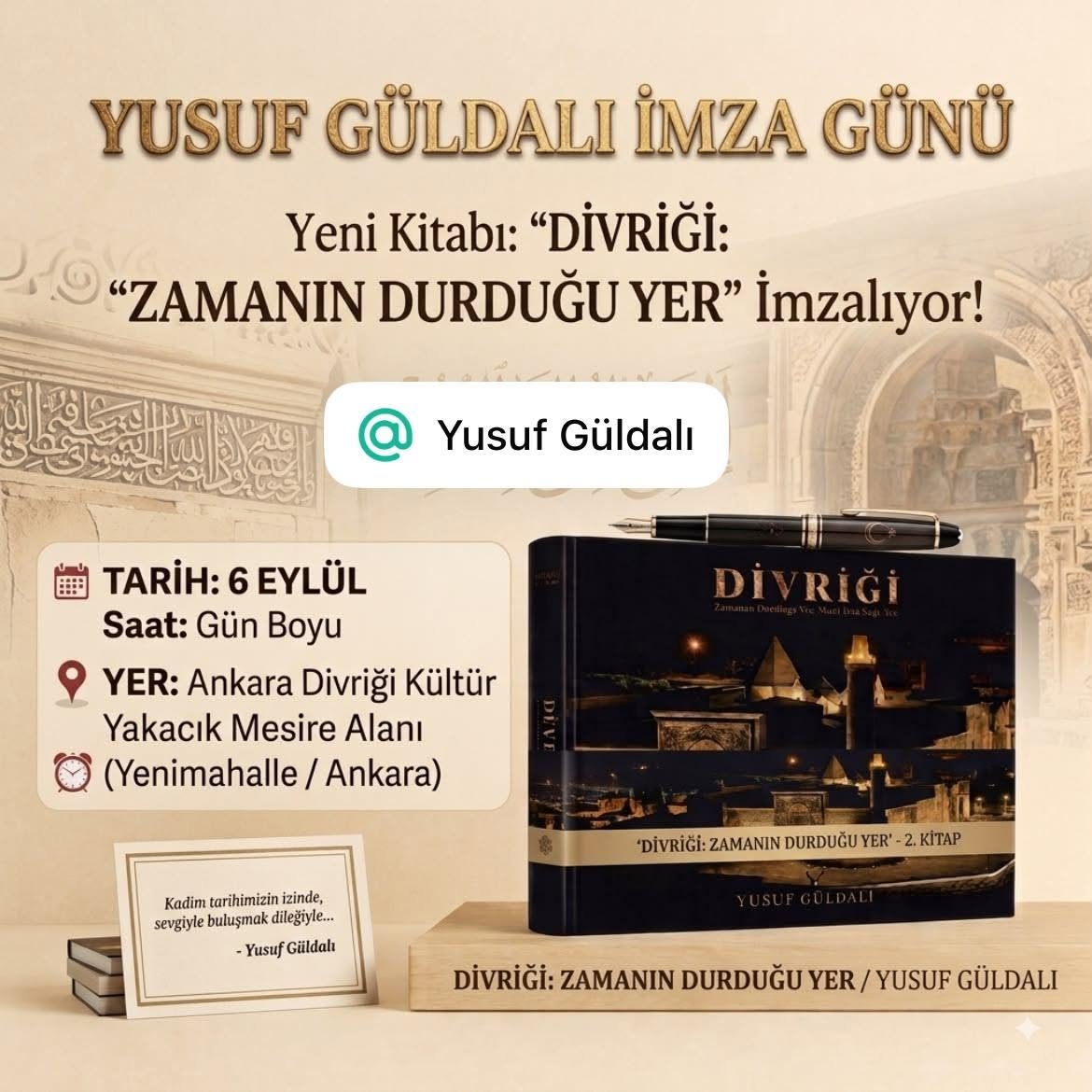 Yusuf Güldalı İmza Günü | Divriği: Zamanın Durduğu Yer