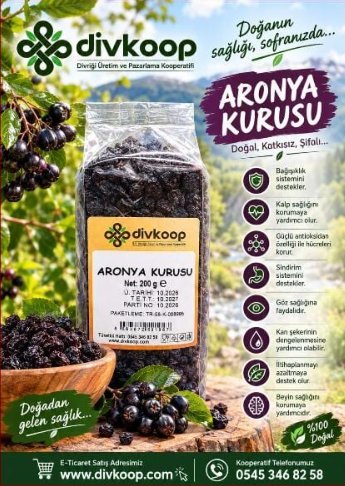 ARONYA KURUSU 200 G — Yöresel Ürünler, Merkez, Divriği
